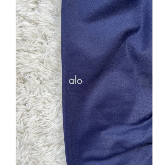 ALO Yoga‎ Pilates High Waist Leggings Ruched Sculpting Navy Blue Athletic XS - Picture 1 of 5